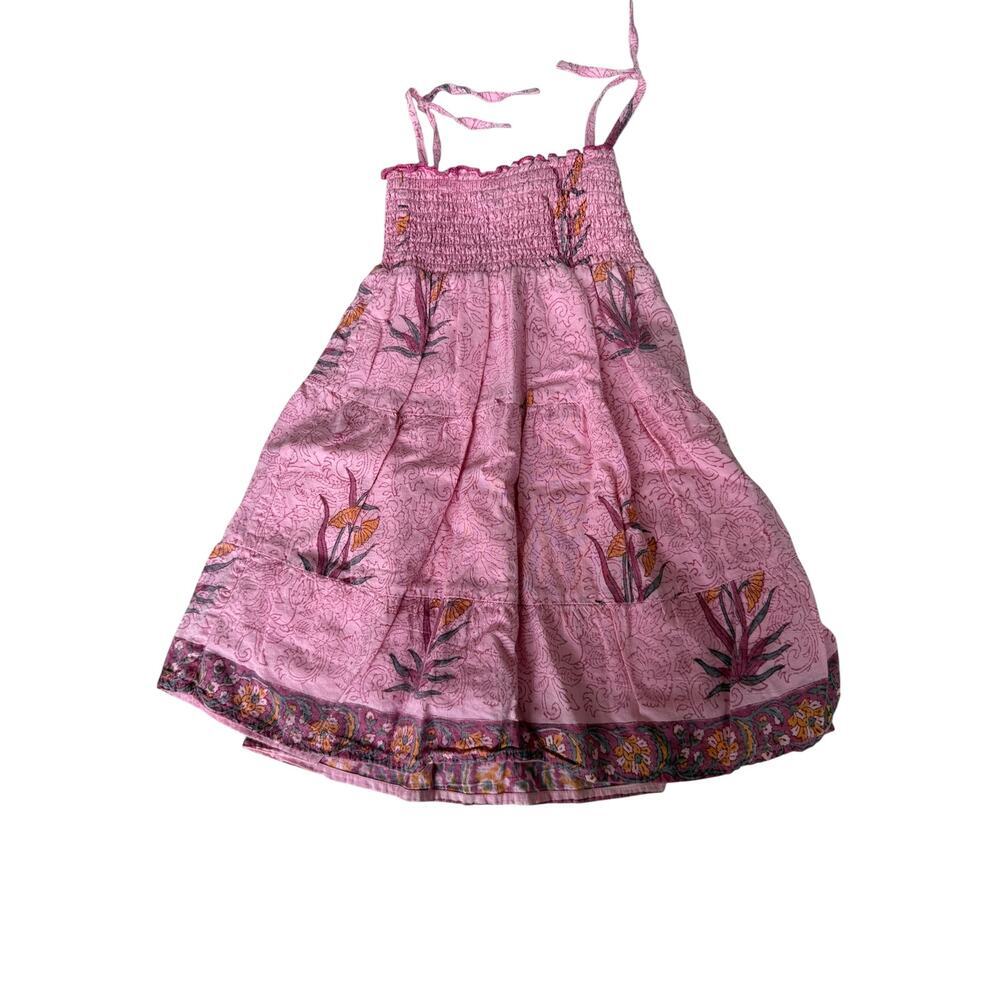 Beet World Girls Pink Spaghetti Straps Smocked Dress Size 2-3Y